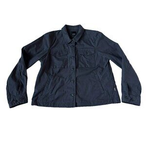 Vuori Womens M Ripstop Jacket Charcoal Gray Button VW523 Shacket Long Sleeve